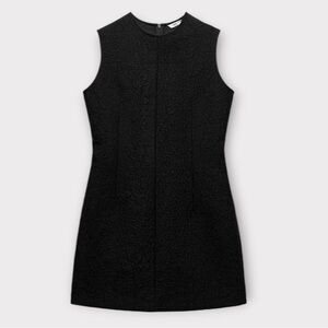 NWOT Zara Black Sleeveless Textured Structured Mini Dress Size Size S